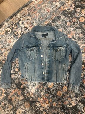 Old Navy Frayed Hem Light Blue Denim Jacket